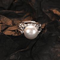 Casual Pearl Sterling Silver Plating Inlay Shell White Gold Plated Open Rings main image 4