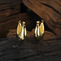 1 Pair Original Design Solid Color Plating Sterling Silver 24k Gold Plated White Gold Plated Earrings main image 4