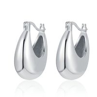 1 Pair Original Design Solid Color Plating Sterling Silver 24k Gold Plated White Gold Plated Earrings main image 6