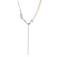 Casual Tassel Freshwater Pearl Sterling Silver Plating White Gold Plated Pendant Necklace main image 6