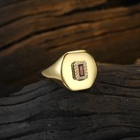 Glam Rectangle Sterling Silver Plating Inlay Zircon 24k Gold Plated Rhodium Plated Open Rings main image 5