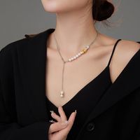 Casual Solid Color Freshwater Pearl Sterling Silver Beaded Plating 24k Gold Plated White Gold Plated Necklace main image 1