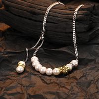 Lässig Einfarbig Süßwasserperle Sterling Silber Perlen Überzug 24 Karat Vergoldet Weißgold Plattiert Halskette main image 3