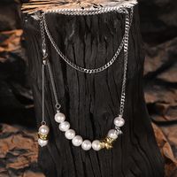 Lässig Einfarbig Süßwasserperle Sterling Silber Perlen Überzug 24 Karat Vergoldet Weißgold Plattiert Halskette main image 5