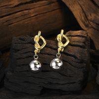 1 Pair Elegant Heart Shape Plating Sterling Silver 24k Gold Plated Silver Plated Drop Earrings sku image 1