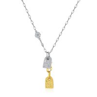 Casual Square Sterling Silver Plating 24k Gold Plated White Gold Plated Pendant Necklace main image 6