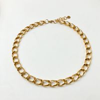 304 Stainless Steel Gold Plated Hip-Hop Rock Polishing Plating Solid Color Necklace main image 5