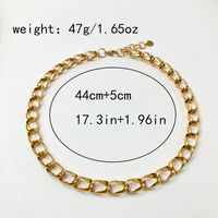 304 Stainless Steel Gold Plated Hip-Hop Rock Polishing Plating Solid Color Necklace main image 2