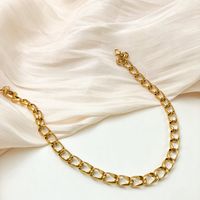 304 Stainless Steel Gold Plated Hip-Hop Rock Polishing Plating Solid Color Necklace main image 4