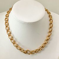 304 Stainless Steel Gold Plated Hip-Hop Rock Polishing Plating Solid Color Necklace main image 6