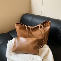Women's Pu Leather Solid Color Classic Style Square Zipper Tote Bag main image 6