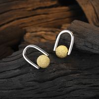 1 Pair Casual U Shape Plating Sterling Silver 24k Gold Plated White Gold Plated Earrings main image 4