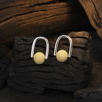 1 Pair Casual U Shape Plating Sterling Silver 24k Gold Plated White Gold Plated Earrings main image 5