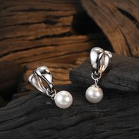 1 Pair Casual Pearl Plating Inlay Sterling Silver Shell 24k Gold Plated White Gold Plated Earrings main image 1