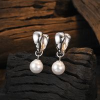 1 Pair Casual Pearl Plating Inlay Sterling Silver Shell 24k Gold Plated White Gold Plated Earrings main image 5
