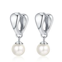 1 Pair Casual Pearl Plating Inlay Sterling Silver Shell 24k Gold Plated White Gold Plated Earrings main image 6