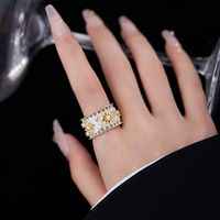 Retro Star Sterling Silver Plating Inlay Zircon 24k Gold Plated White Gold Plated Open Rings main image 3