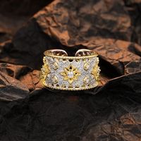 Retro Star Sterling Silver Plating Inlay Zircon 24k Gold Plated White Gold Plated Open Rings main image 4