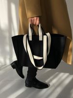 Women's Canvas Solid Color Elegant Square Open Handbag main image 4