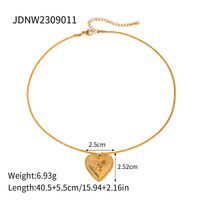 304 Stainless Steel IG Style Vintage Style Plating Heart Shape Pendant Necklace sku image 1