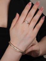 Elegant Vintage Style Geometric Solid Color Copper 14k Gold Plated Jewelry Set In Bulk main image 5