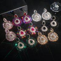 1 Pair Elegant Geometric Water Droplets Inlay Alloy Rhinestones Zircon Drop Earrings main image 10