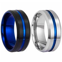 Simple Stainless Steel Two-color Rings main image 1