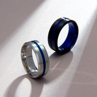 Simple Stainless Steel Two-color Rings main image 4