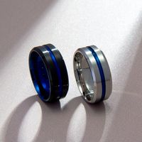 Simple Stainless Steel Two-color Rings main image 3