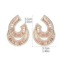 1 Pair Elegant Geometric Color Block Inlay Alloy Rhinestones Zircon Drop Earrings main image 2