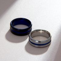 Simple Stainless Steel Two-color Rings main image 6