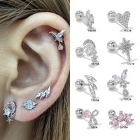 1 Piece Ig Style Simple Style Geometric Plating Inlay Brass Zircon 18k Gold Plated White Gold Plated Ear Studs main image 1