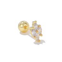 1 Piece Ig Style Simple Style Geometric Plating Inlay Brass Zircon 18k Gold Plated White Gold Plated Ear Studs sku image 7