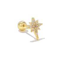 1 Piece Ig Style Simple Style Geometric Plating Inlay Brass Zircon 18k Gold Plated White Gold Plated Ear Studs sku image 3
