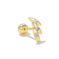 1 Piece Ig Style Simple Style Geometric Plating Inlay Brass Zircon 18k Gold Plated White Gold Plated Ear Studs sku image 5