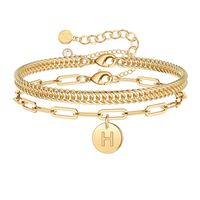 Casual Classic Style Round Copper 14k Gold Plated Bracelets In Bulk sku image 4
