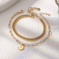Casual Classic Style Round Copper 14k Gold Plated Bracelets In Bulk main image 1