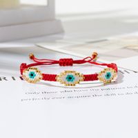 Simple Style Classic Style Devil's Eye Heart Shape Polyester Glass Knitting Women's Bracelets sku image 2