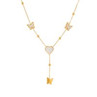 Acero Titanio Chapados en oro de 18k Elegante Enchapado Color Sólido Mariposa Acrílico Collar Colgante sku image 1