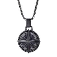 Retro Punk Compass 304 Stainless Steel Carving Men'S main image 6