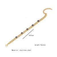Stainless Steel 18K Gold Plated Elegant Streetwear Plating Cross Eye Zircon Bracelets Earrings Necklace main image 4