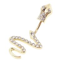 Cool Style Snake Stainless Steel Inlay Zircon Belly Ring main image 8