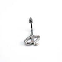 Cool Style Snake Stainless Steel Inlay Zircon Belly Ring main image 7