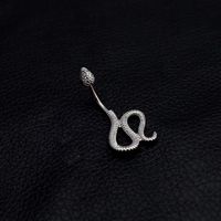 Cool Style Snake Stainless Steel Inlay Zircon Belly Ring main image 3