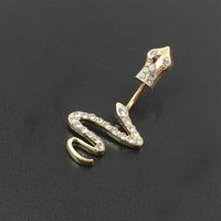 Cool Style Snake Stainless Steel Inlay Zircon Belly Ring main image 1