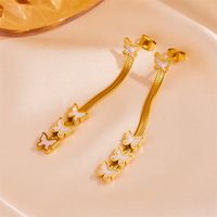1 Pair Vintage Style Solid Color Plating Stainless Steel Acrylic 18K Gold Plated Drop Earrings main image 3