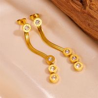 1 Pair Vintage Style Solid Color Plating Stainless Steel Acrylic 18K Gold Plated Drop Earrings sku image 3