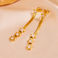 1 Pair Vintage Style Solid Color Plating Stainless Steel Acrylic 18K Gold Plated Drop Earrings sku image 2