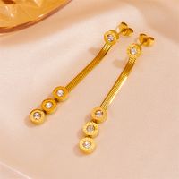 1 Pair Vintage Style Solid Color Plating Stainless Steel Acrylic 18K Gold Plated Drop Earrings main image 5