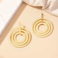 1 Pair Simple Style Round Plating Alloy Gold Plated Drop Earrings main image 10